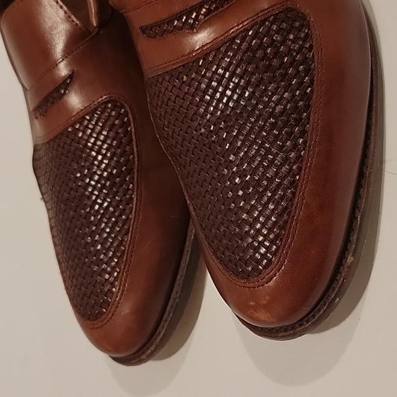 Allen Edmonds Lake Bluff Weave Dress Loafers Carlsbad Brown Leather 14 D - Picture 5 of 14